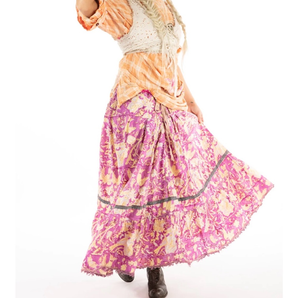 Magnolia Pearl Nepali Peasant Skirt with drawstring waist.